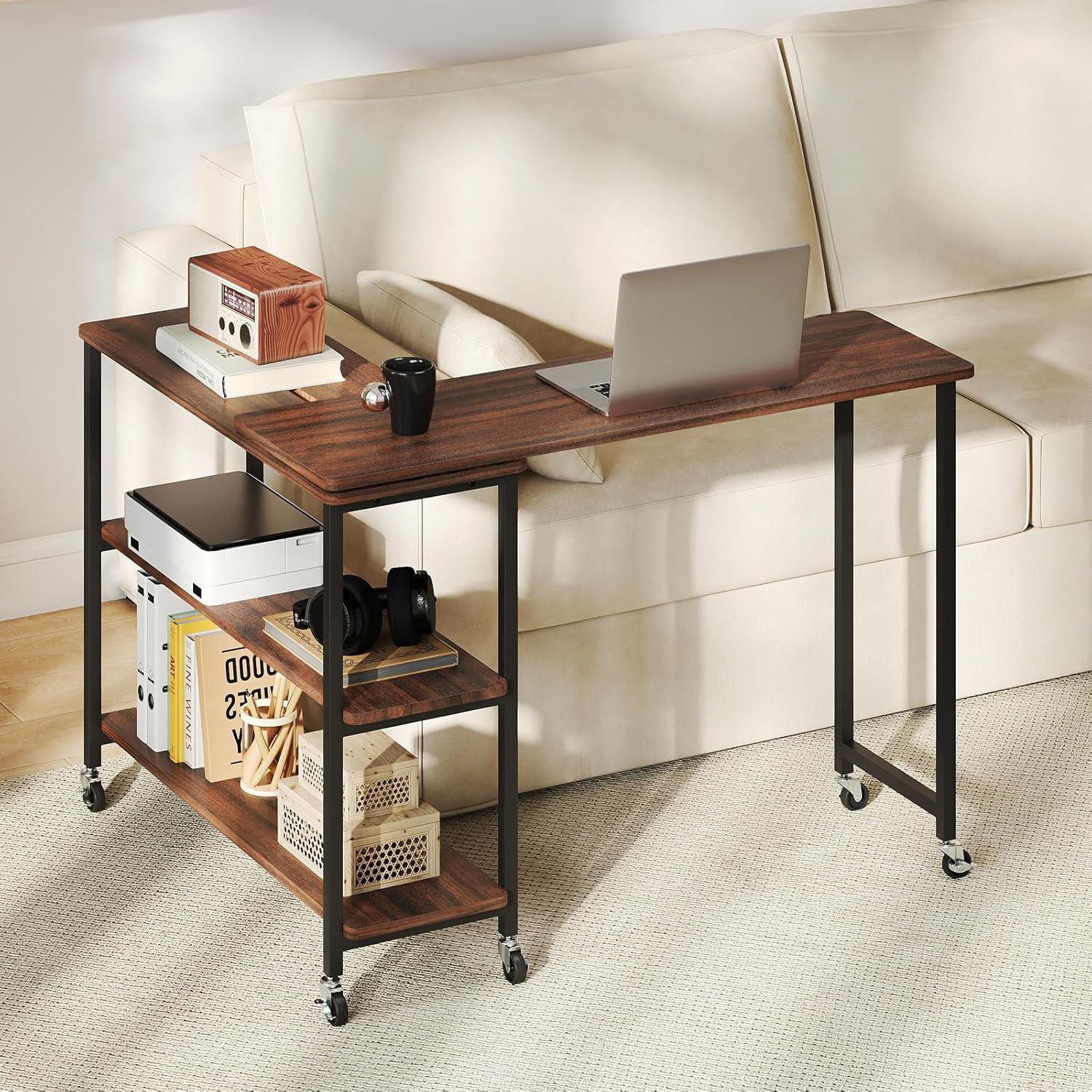 Desk Setup Maker - 360 ° Drehbarer Beistelltisch mit 2-stufigen