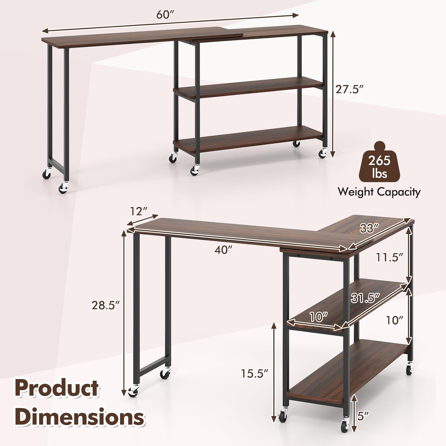 360 °   Drehbarer Beistelltisc – Desk Setup Maker Bewertung und Preis