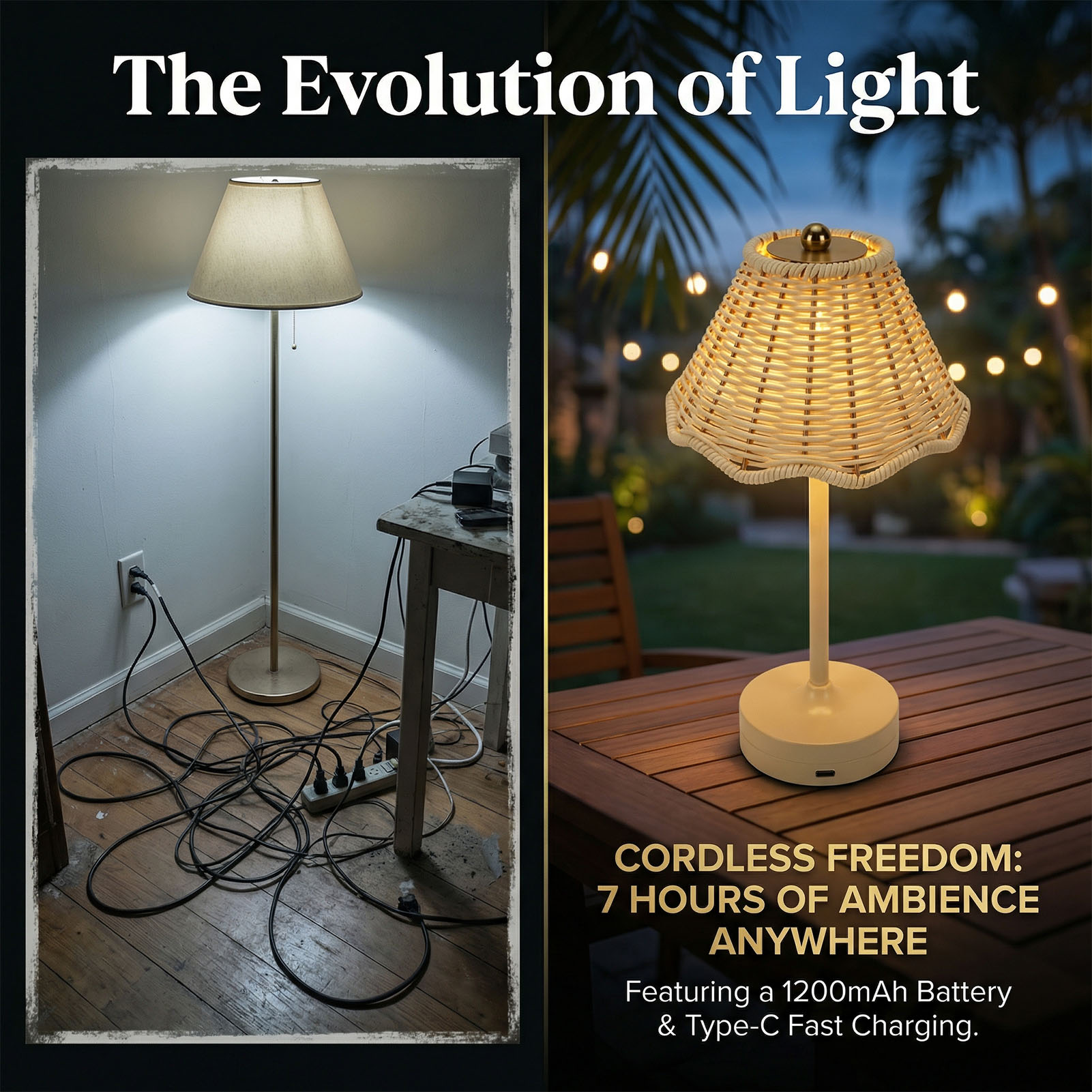 LED Vintage Rattan Tischlampe  – Desk Setup Vintage Bewertung und Preis